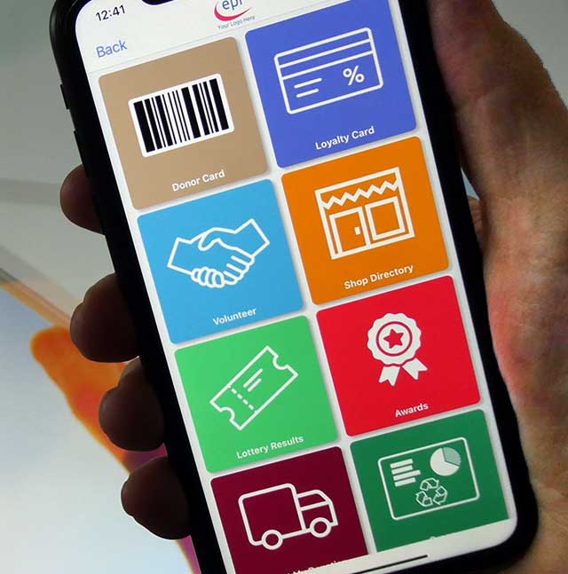 A photo of the app showing the app features